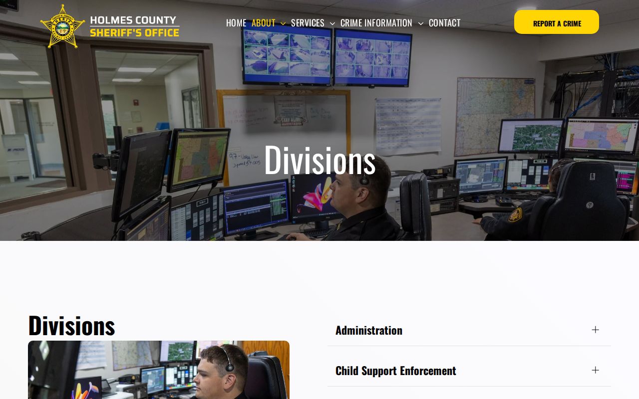 Holmes County Jail release history and Corrections division