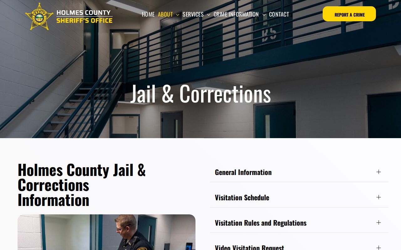 Holmes County Jail release and corrections facility information